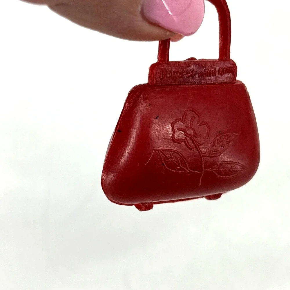 Vintage 1960s‎ MADDIE MOD Barbie Doll Purse TRESSY Clone Red Handbag Floral